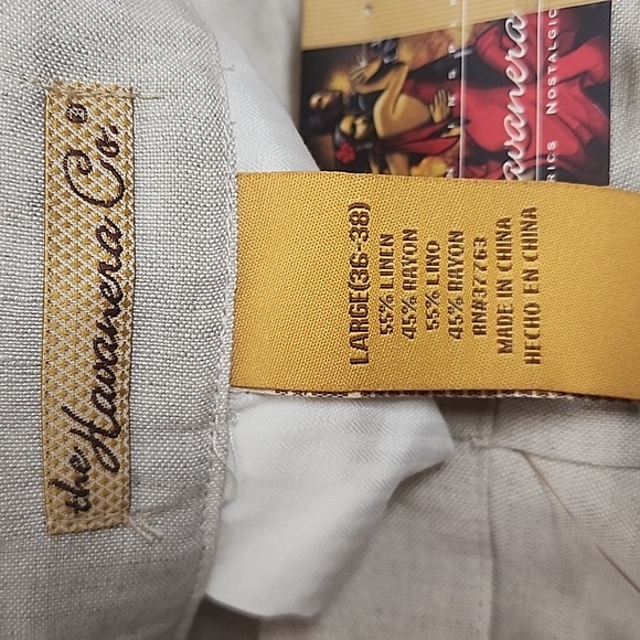 The Havanera Co. Sz 36-38 Natural Linen summer breeze pants.  Comfy elastic tie - Picture 13 of 13